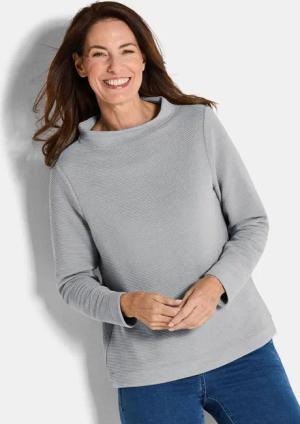 Ottoman-Sweatshirt mit Turtleneck - grau - Gr. 52 von Goldner Fashion