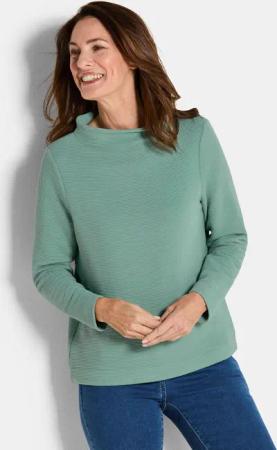 Ottoman-Sweatshirt mit Turtleneck - graugrün - Gr. 25 von Goldner Fashion