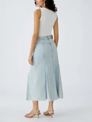 Oui - Maxi Jeansrock THE A-LINIE - Größe 38 - blau