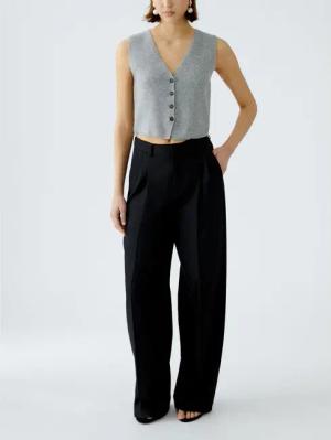 Oui - Strickweste - Größe 36 - grau