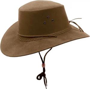 Outbacker Cowboyhut Outdoor Sommerhut aus veganem Leder super leicht und luftig inkl. Kinn