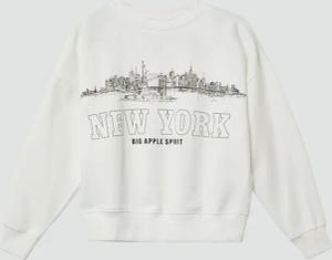 Oversize Sweatshirt mit großem Frontprint und kuscheliger Innenseite