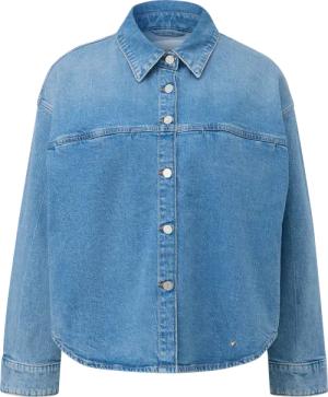 Oversized Denim-Jacke mit Hemdkragen und Brusttasche