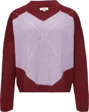 Oversized Wollmix-Strickpullover mit Argyle-Muster