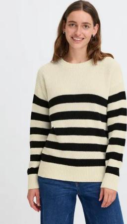 OXMO Strickpullover OXKavina Modischer Pullover mit Streifen