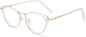 PACIEA Brille Ohne Sehstärke Damen Cat Eye Anti Blaulicht Metall Computerbrille