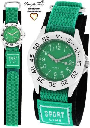Pacific Time Quarzuhr Kinder Armbanduhr Sport Stoffarmband Klettverschluß, Gratis Versand