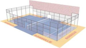 Padelschutznetz Typ B2 3mm Masche 42, Farbe: schwarz