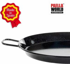 Paella World International Paellapfanne emailiert mit Griffen, in verschiedenen Größen wählbar, Stahl