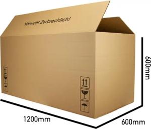 Paket.ag Karton DHL Karton 120 x 60 x 60 cm Versandkarton Kartonage mit Höhenriller, einfach zu verwenden zum Verpacken