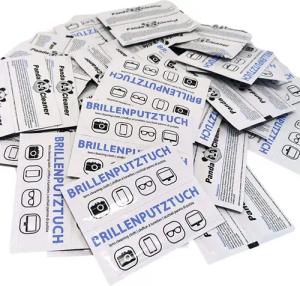 PandaCleaner Feuchte Brillenputztücher - Brillenputztuch antibakteriell Reinigungstücher (TU Krepp, Spar-Set, 200 x Brillenputztücher (12cm x 14cm), Fusselfrei)