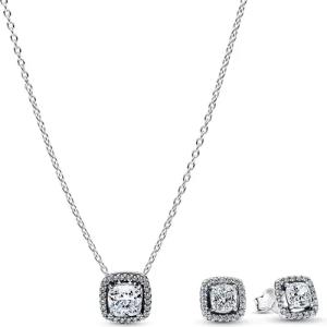 Pandora 21127 Schmuckset für Damen Funkelndes Quadrat Heiligenschein