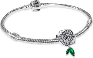 Pandora 68317 Damen-Armband Silber Funkelnde Blühende Rose Starter-Set