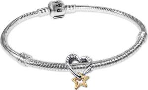 Pandora 68598 Damenarmband Geschenkset Glücksstern und Herz