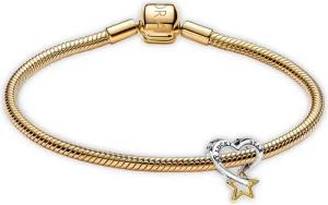 Pandora 68610 Damen-Armband Glücksstern und Herz Goldfarben Starter-Set