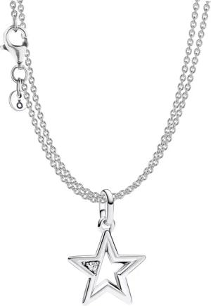 Pandora 68626 Geschenkset mit 2-reihiger Halskette Funkelnder Stern Silber