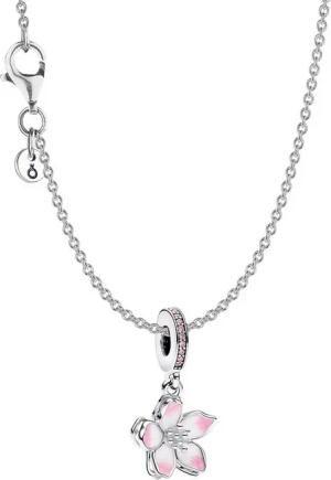 Pandora Kette mit Anhänger Damen-Silber Geschenkset Kirschblüte