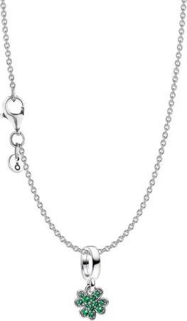 Pandora Kette mit Anhänger Damen-Vierblättriges Kleeblatt Silber Set