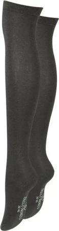 Paolo Renzo Overknees aus hochwertiger Baumwolle und mit breitem Pique-Komfortbund (1-Paar) Atmungsaktive Damen Overknee Strümpfe - Uni - Einheitsgröße