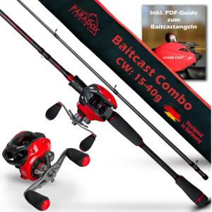 Paradox Fishing Baitcasterrute PX Hyper + Hyper Cast Rolle, (2,10m 10-20g, 15-40g, 20-60g), Magnet Bremse