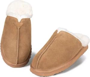 Parfeying Herren Pantoffeln Slipper aus luxuriösem australischem Lammerfell Plüsch Hausschuhe echtem weicher Merinowolle 100% natürliche Materialien