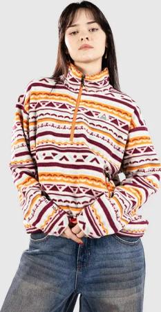 Passenger Ayla Recycled Micro Polartec Fleece Pullover geo tracks birch