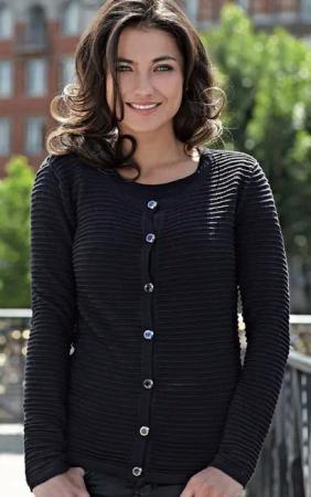 Passioni Cardigan Twinset mit einer Strickjacke mit horizontalem Strickmuster