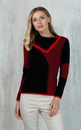 Passioni Strickpullover im Fischgräten- und Sternmuster