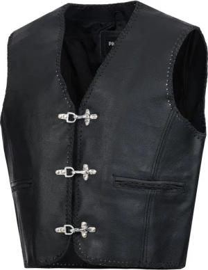 PAULGOS Motorradweste Lederweste Biker Kutte Clubweste Chopper Weste 100% Echtleder - BW1