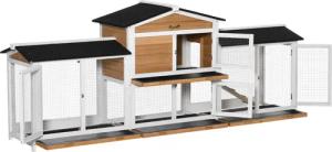 PawHut Kleintierstall Tanne, Stahldraht, Asphalt