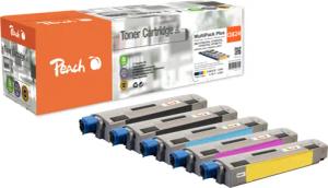 Peach O47095701-4 5 Toner (2*bk, c/m/y) ersetzt OKI No. 47095701-4 für z.B. OKI C 834 DN, OKI C 834, OKI C 824 dn, OKI C 824 n, OKI C 824