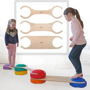 pedalo® Balanceboard Stapelbaustein Balanciersteg 3er Set / Gleichgewicht Parcours / Kinder, Set = 3 Stück, Passend für Stapelsteine, hohe Sicherheit