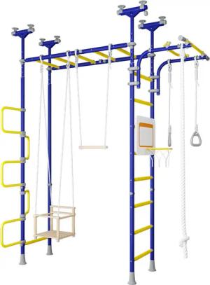 Pegas 2 Klettergerüst – Metall Sprossenwand mit Schaukel,Trapez, Basketballkorb