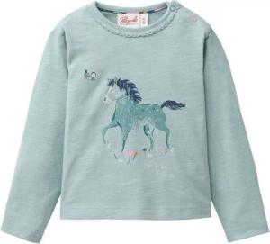 People Wear Organic Langarm Shirt, grün, "Pferd", Bio-Baumwolle