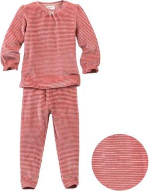 People Wear Organic Pyjama Nicki, Mädchen Langarm Schlafanzug, rosa geringelt, aus Bio Baumwolle