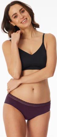 Periodenslips 2er-Pack Spitze schwarz/pflaume - Secret Care 50/52