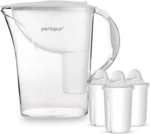 PerloPur Wasserfilter Wasserfilter Standard Weiß Inkl. 3 Universal Filterkartuschen