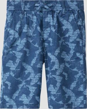 Pete: Gemusterte Bermuda in Leinen-Optik