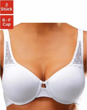 PETITE FLEUR T-Shirt-BH Damen weiß+schwarz Gr.70F