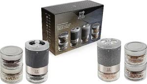 PEUGEOT Geschenkset MAESTRO DUO Pfeffermühle Salzmühle 15cm Wechsel Gewürzgläser Schwarz, Grau  grau