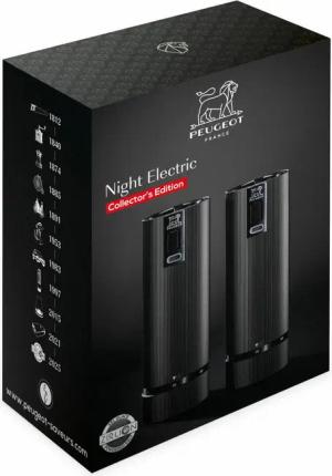 PEUGEOT Salz-/Pfeffermühle Elektrisch NIGHTELECTRIC 15cm Schwarz Aluminium Stahl Zirkonia Elektrisch