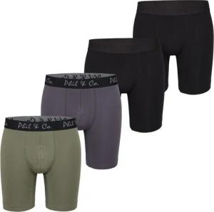 Phil & Co. Langer Boxer Long Boxer Briefs (4-St) Retroshorts - langes Bein - Jersey - ohne störendes Etikett