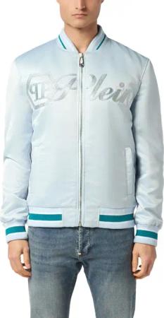 Philipp Plein - Bomberjacke Mit Schmucksteinen - Größe XL - blau