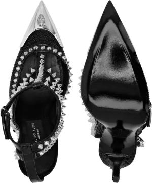 Philipp Plein Sandaletten mit Absatz - Sandaletten Skull Mit Schmucksteinen - Gr. 37 (EU) - in Schwarz - für Damen