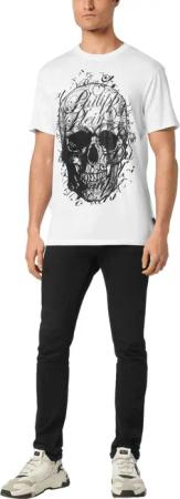 Philipp Plein - T-Shirt Skull - Größe XL - weiß