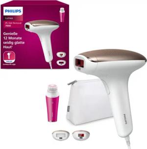 Philips IPL-Haarentferner Lumea S7000 BRI924/00, 250000 Lichtimpulse, 2 Aufsätze (Körper und Gesicht), inkl. Visa Pure Mini-Gesichtsbürste