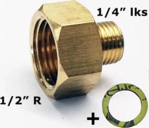 Phönix Germany Anschlussstück gs-a, (2-tlg), Übergang 1/2" R x 1/4" lks LPG Gas Adapter für Gaskocher Gasschlauch