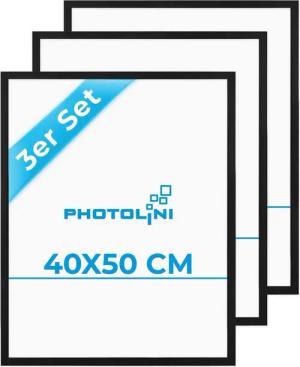 PHOTOLINI Bilderrahmen 3er Set 40x50 cm Poster-Rahmen, zum Aufhängen, für 3 Bilder (3er Set), MDF Holz, Acrylglas & Zubehör, für Fotos & Poster