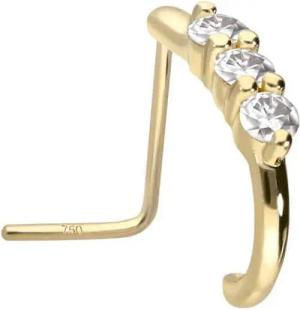 PIERCINGLINE Nasenpiercing 14/18 Karat Gold Nasenstecker 3 GROSSE MOISSANITE (Nasenstecker, 1-tlg)