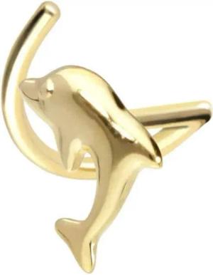 PIERCINGLINE Nasenpiercing 14/18 Karat Gold Nasenstecker Spirale DELFIN (Nasenstecker, 1-tlg)